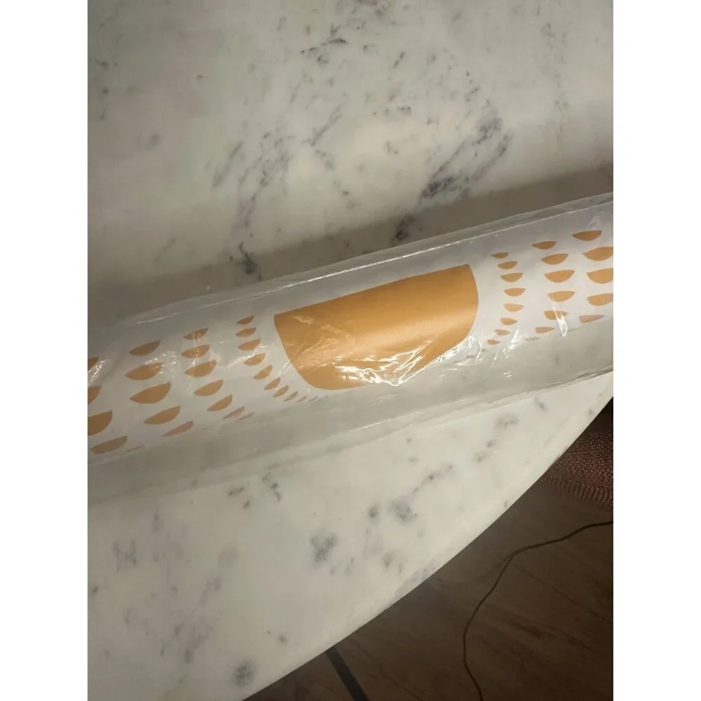 Spoonflower Prepasted Removable Smooth Wallpaper Aurora- Blush and Goldenrod Geo